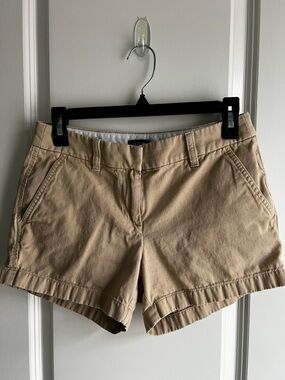 J. Crew Khaki Chino Shorts Size 0 Classic Casual